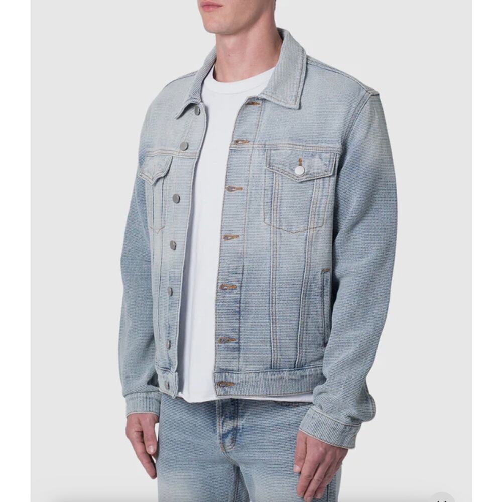 New MNML WESTERN CROSSHATCH TRUCKER DENIM JACKET - Picture 2 of 9
